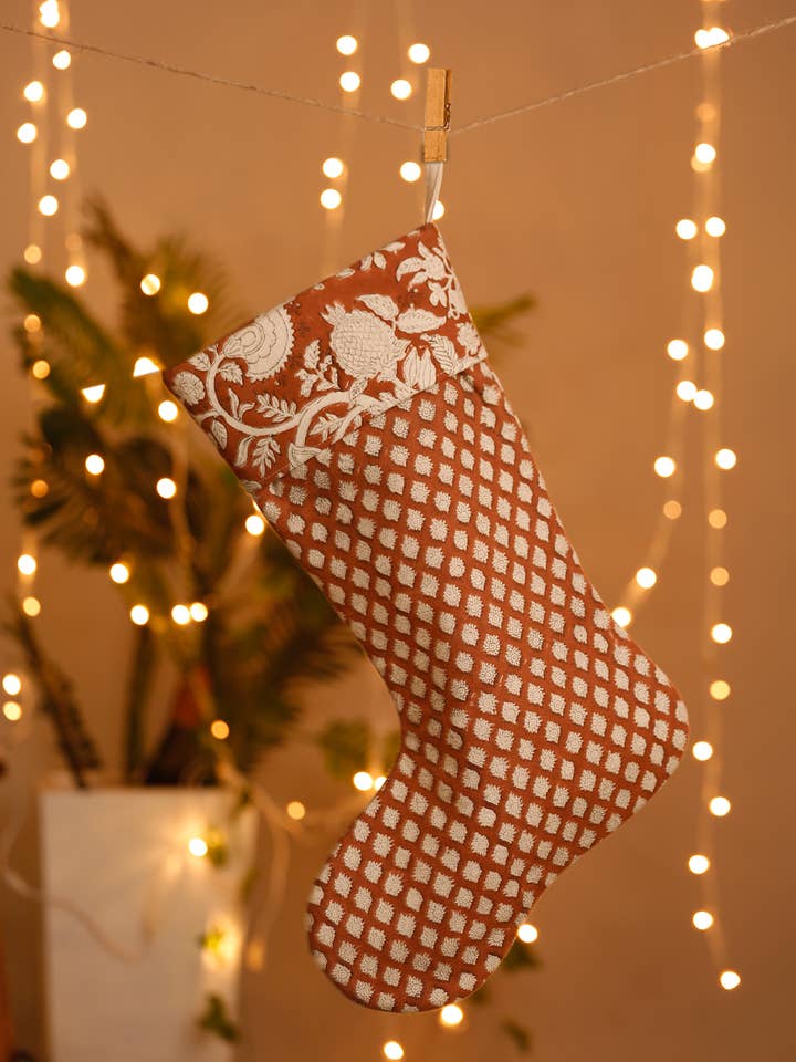 Terracotta Christmas Stocking | Handmade Holiday Decor for wholesale by Eyda Homes