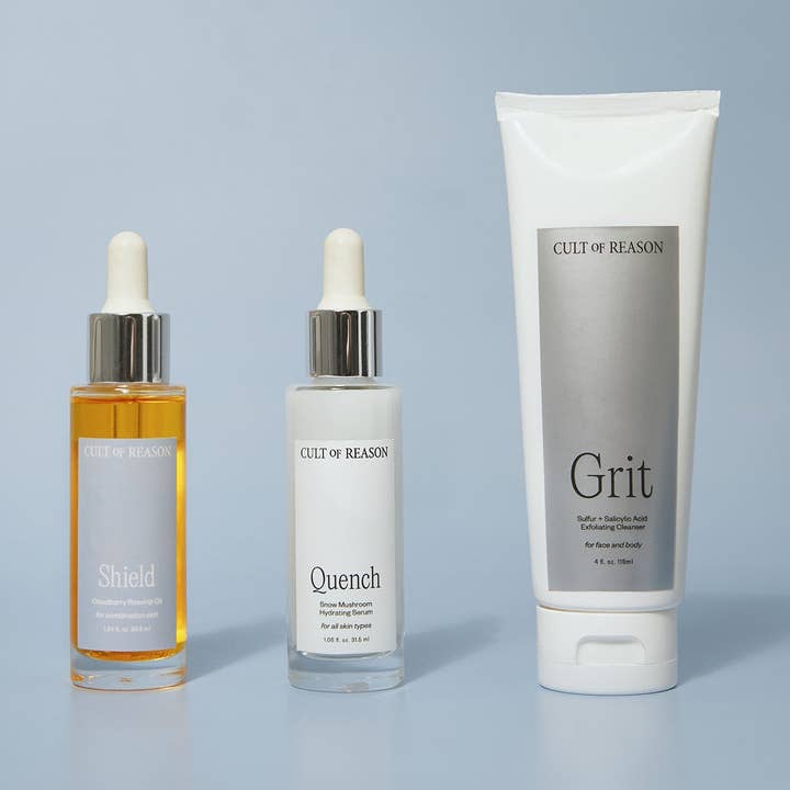 Cult of Reason Skincare - Wholesale Facial Care Set/Kit - The Trio (Grit, Quench, and Shield)0