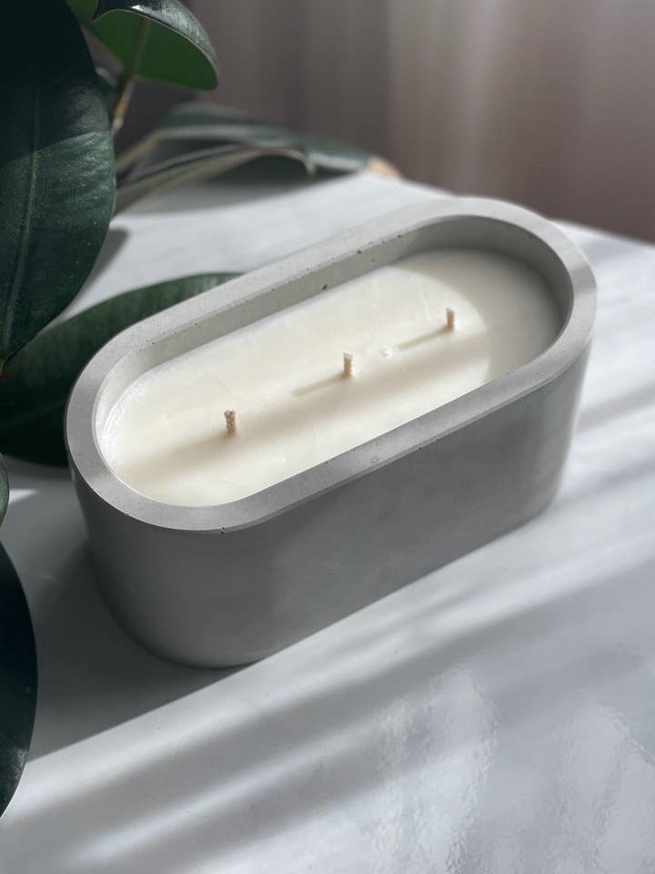 Oval Cement Candle for wholesale by Need it Right MEOW