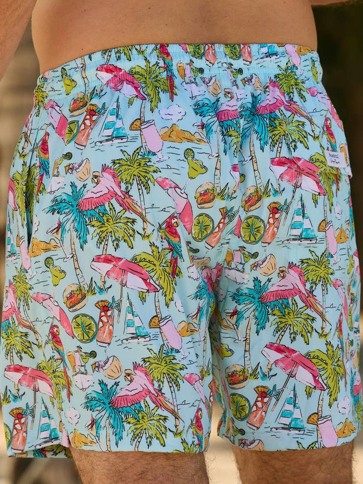 Margaritaville by Kenny Flowers - Welcome to Margaritaville - Ocean Blue - Swim Trunks for wholesale on Faire2