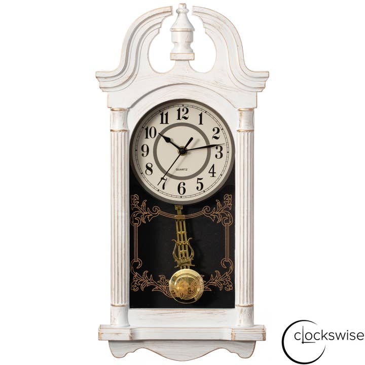 Quickway Imports - Wholesale Wall Clock - Vintage Grandfather Wood Looking Plastic Pendulum Wall Clock25