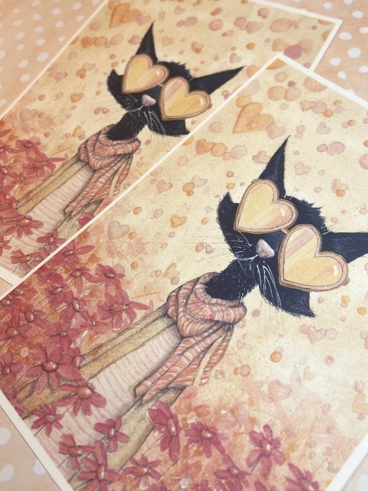 Halloween Kitty imprime un chat noir effrayant, décoration d'Halloween, art automnal effrayant pour la vente par Melissa the Artist