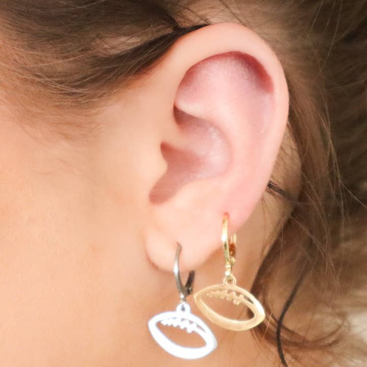Football Outline Earrings for wholesale by Annie Austen | Jewelry • Accessories