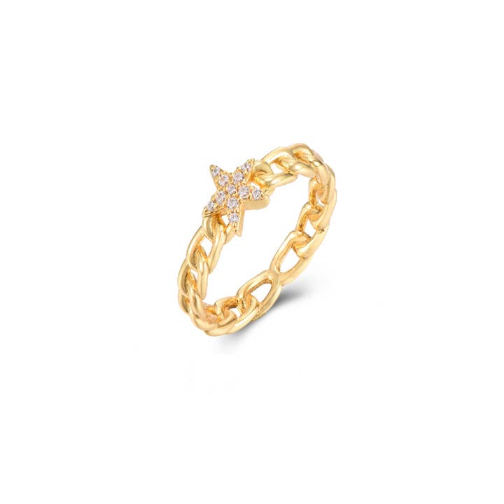 Sterngliederring - weißer Zirkonia - T10 für den Großhandel von Buganto