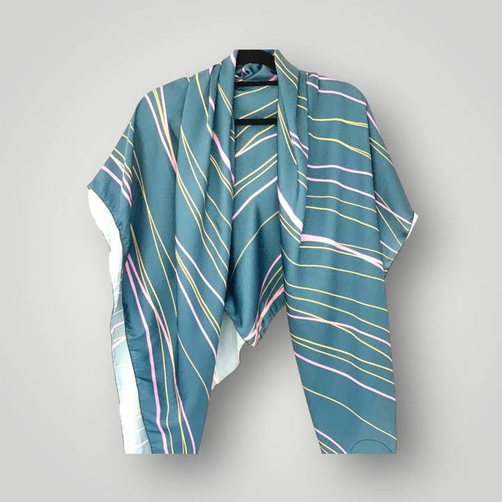 Teal Surprise Designer Silk Scarf for wholesale by Rachel Stowe Jewellery