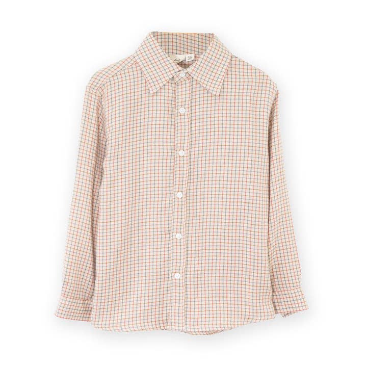 Camisa cuello | Cuadros country beige para venta al por mayor de Beet World