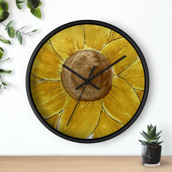 The Sunflower Wall Clock for wholesale by See Joy Creative