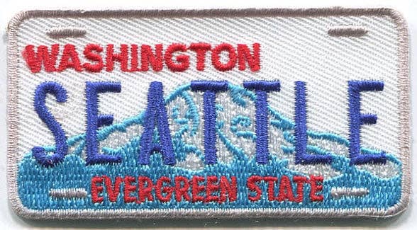 Happy Wood Products - Wholesale Patch - SEATTLE Washington License Plate Patch - 33883
