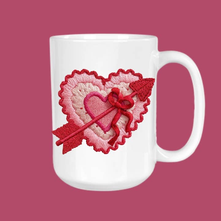 Caneca de Café Cupido, Flecha de Coração, Dia dos Namorados por atacado de GirlySips