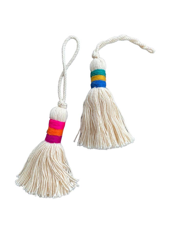 Cotton Tassel with Multicolor Trim for wholesale by SOUK in the CITY