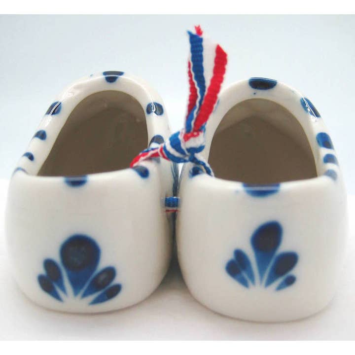 European Heritage Gifts - Wholesale Party Favor - Pair of Delft Shoe with Embossed Windmill Design