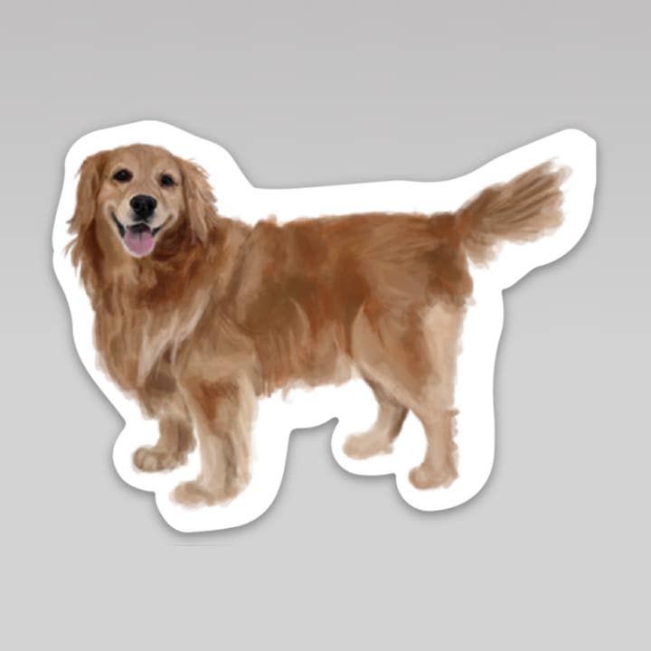 Golden Retriever - Weatherproof Vinyl Sticker for wholesale by Dumblebunny Crafts