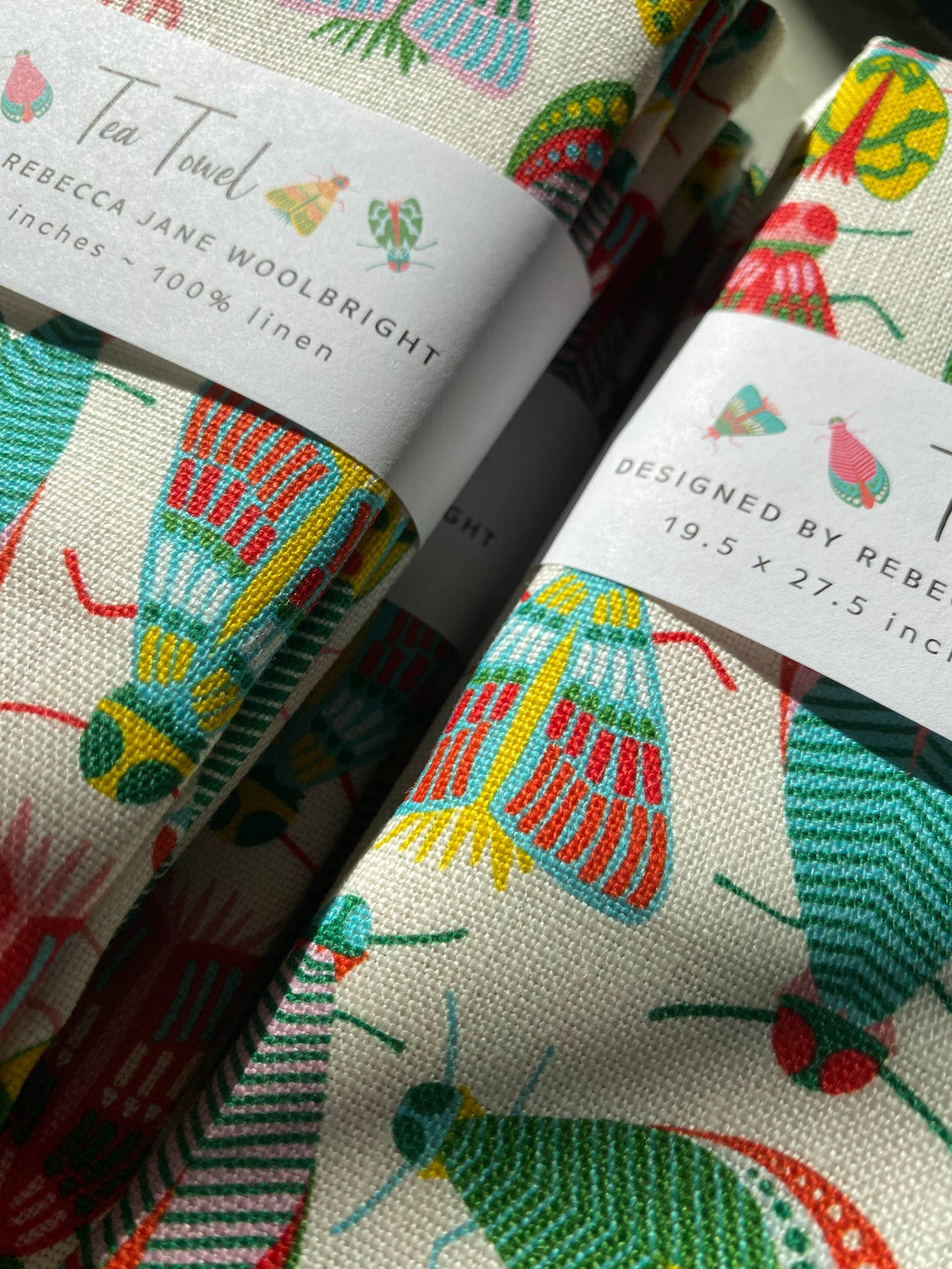 Rebecca Jane Woolbright - Wholesale Tea Towel - Spring Glow Tea Towel – Colorful Moth Linen Kitchen Towel7