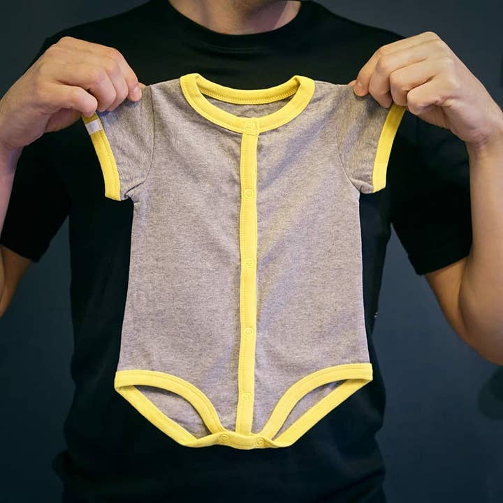 Organic bodysuit “Cocotte” mustard yellow for wholesale by PAPA m'habille