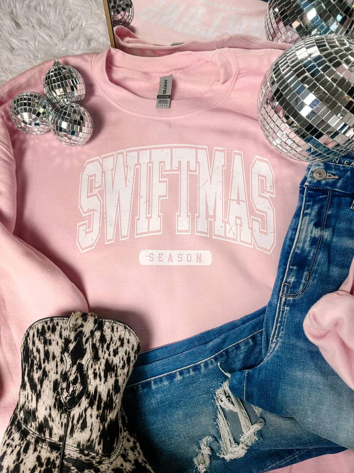 ZZ Threadz - Wholesale Graphic Sweatshirt - Women's - Swiftmas Season White Sweatshirt