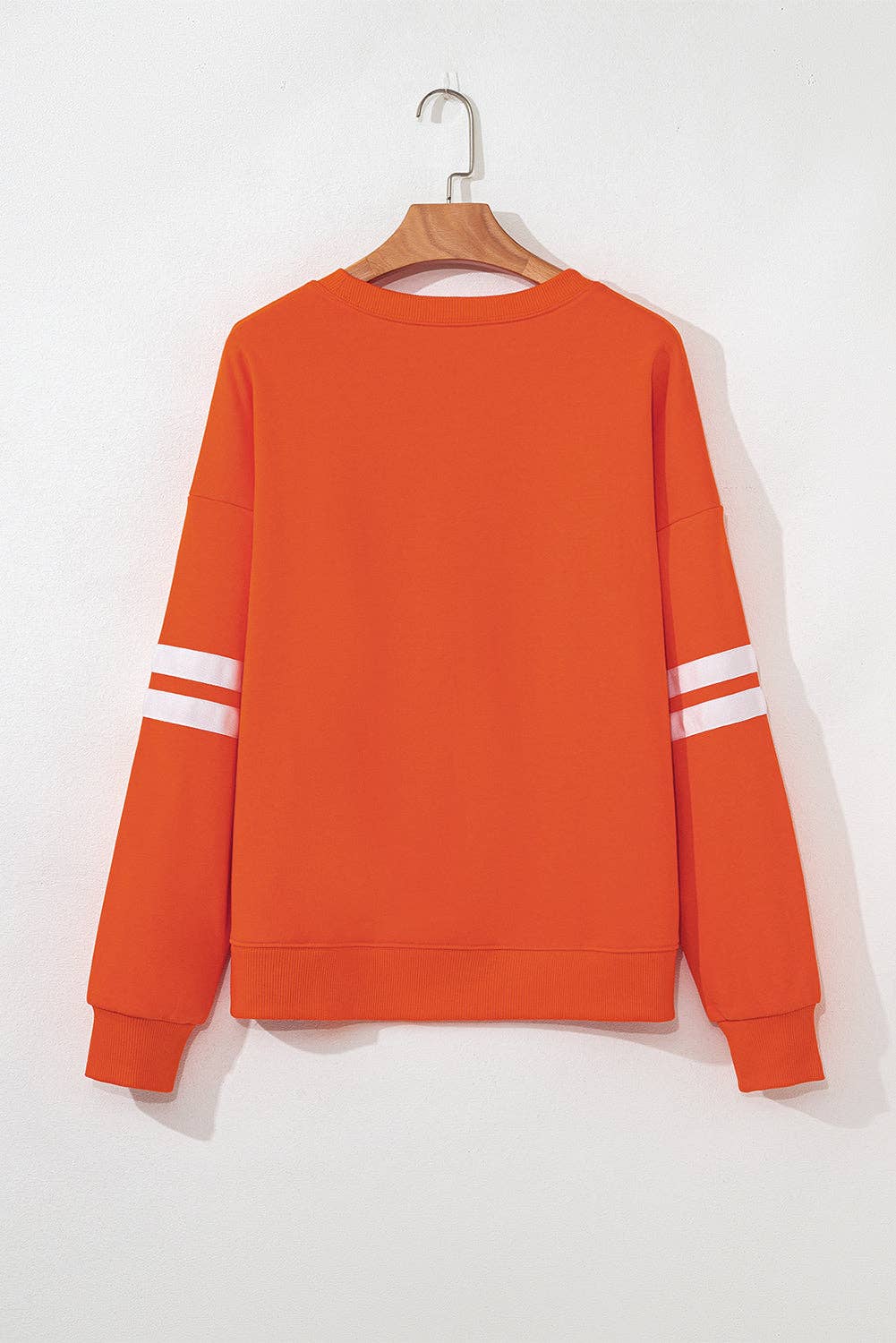 Orange Varsity Striped Detail Drop Shoulder Oversized Sweatshirt for wholesale on Faire2