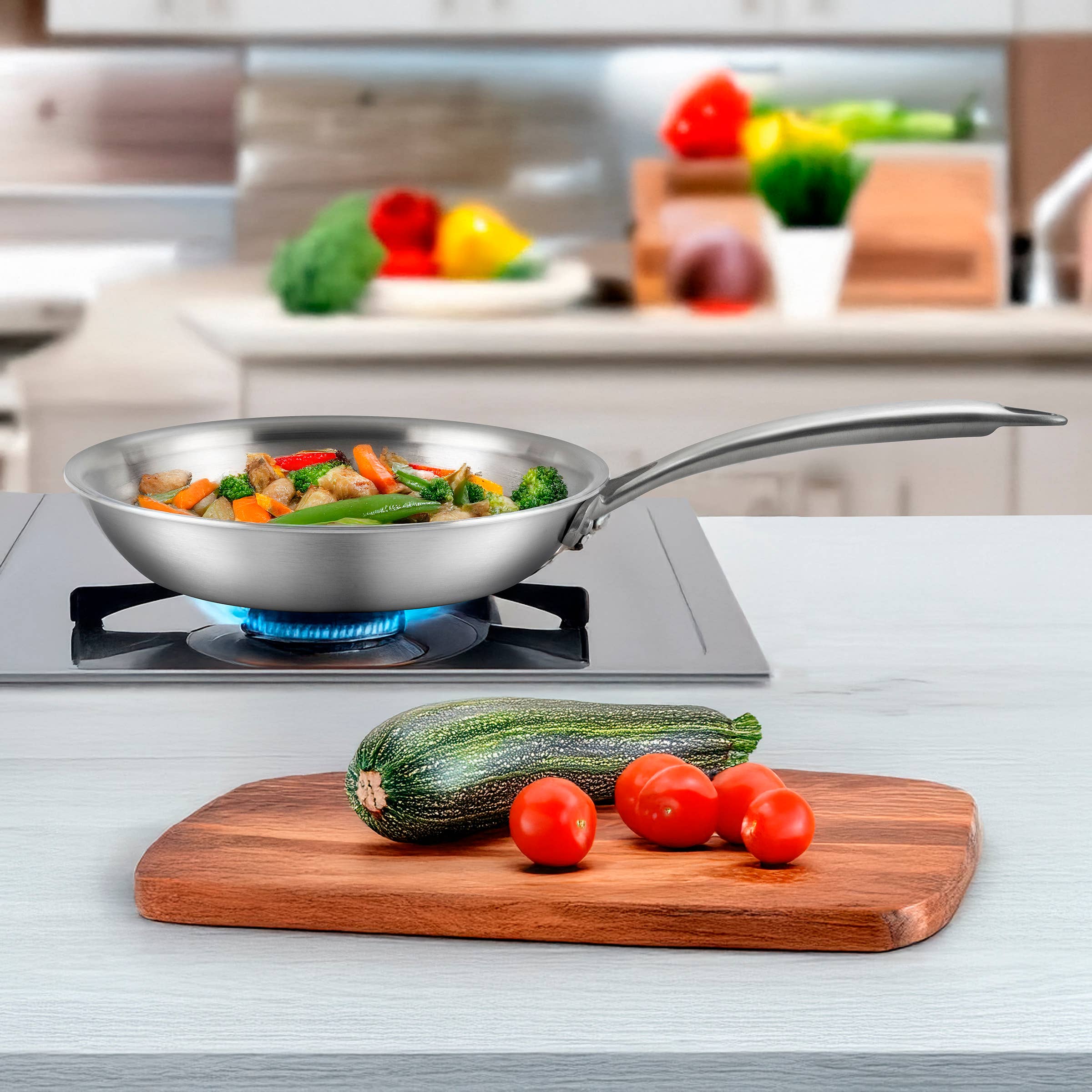 Amefa Couzon - Wholesale Pot & Pan Set - GOURMET - Triply stainless steel frying pan - Cuisinox6