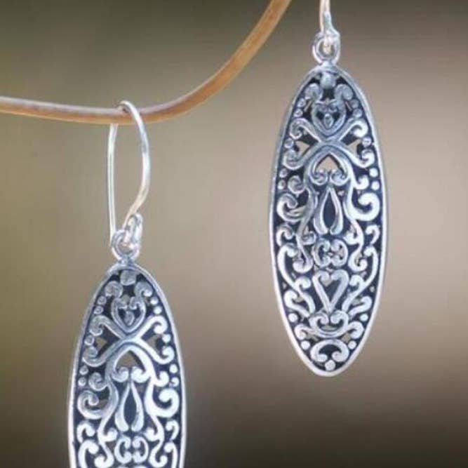 Grå Bohemia legeringsmetallörhängen SP369 för wholesale på Faire1