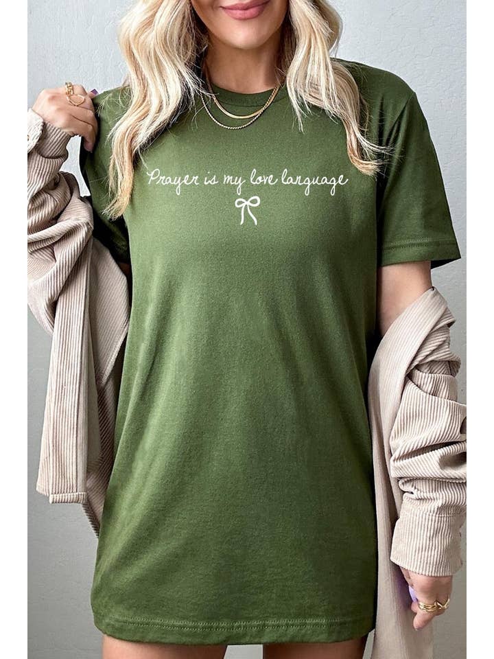 COLORBEAR - Wholesale T-shirt (graphic) – women's - Prayer Is My Love Language Graphic Tee12