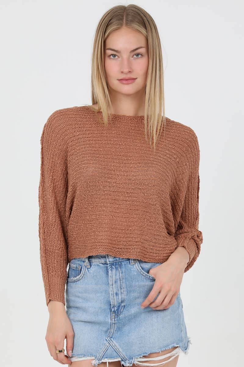 ANGIE - Wholesale Knit Sweater - Women's - XHQ18-ASIS OPEN KNIT LIGHT WEIGHT PULLOVER SWEATER42