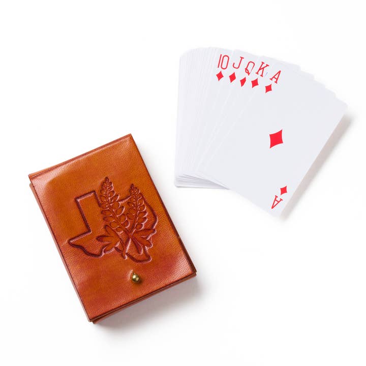 Matr Boomie Fair Trade - Wholesale Playing Cards - Texas Bluebonnet Leather Playing Cards Set1