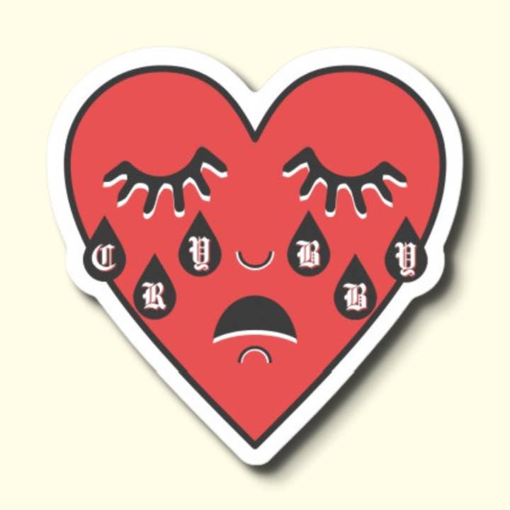 STICKER - CRY BABY IN RED for wholesale by Goldenhour Goods