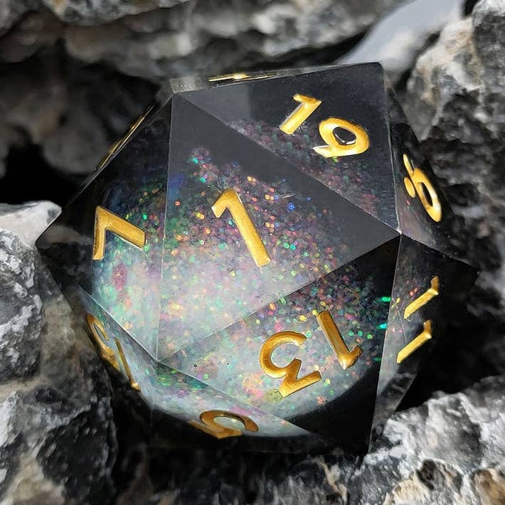 Arcane Cosmos | 33 mm D20 tärning | Överdimensionerad flytande kärna för wholesale av Tabletop Dominion Limited