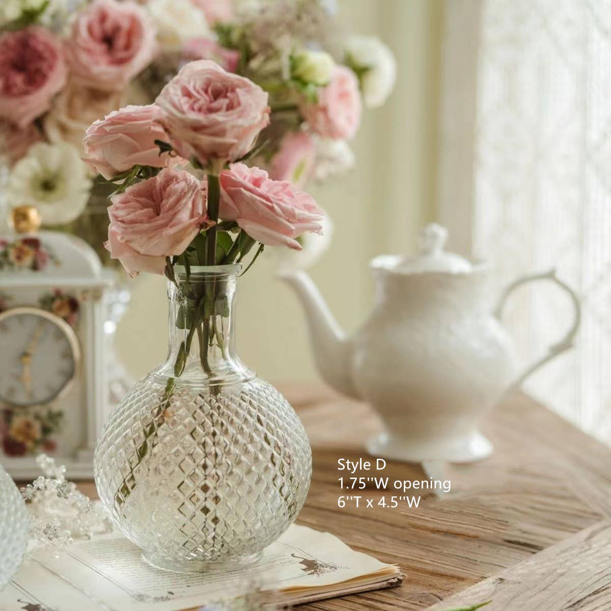 Sweet Home Deco – Vaso por atacado – Vaso de vidro de flor de primavera rústico, vaso tamanho jumbo, vaso de mesa3