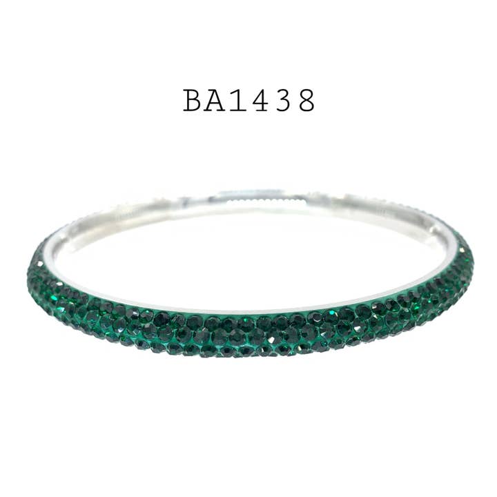 Stainless Steel Silver Crystal Bangle Bracelet for wholesale by Nisso & Co. NYC Jewelry Wholesale