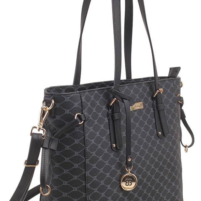 Bessie London - Wholesale Shoulder Bag - Women's - MONOGRAM 2 IN 1 SHOULDER BAG1