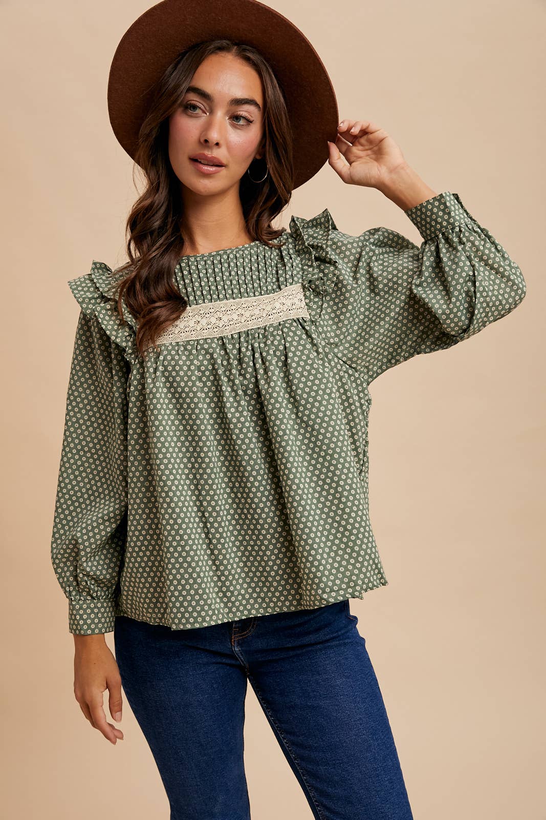 In Loom - Wholesale Blouse - Women's - PINTUCK SMOCK LONG SLEEVE BLOUSE13