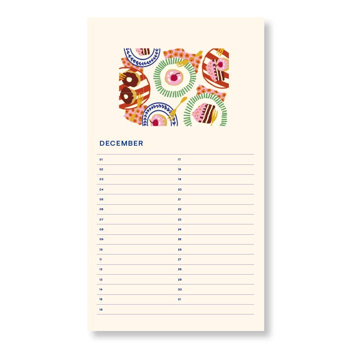 A-Journal Stationery - Wholesale Calendar - Fabrique a la Carte Birthday Calender - Sun