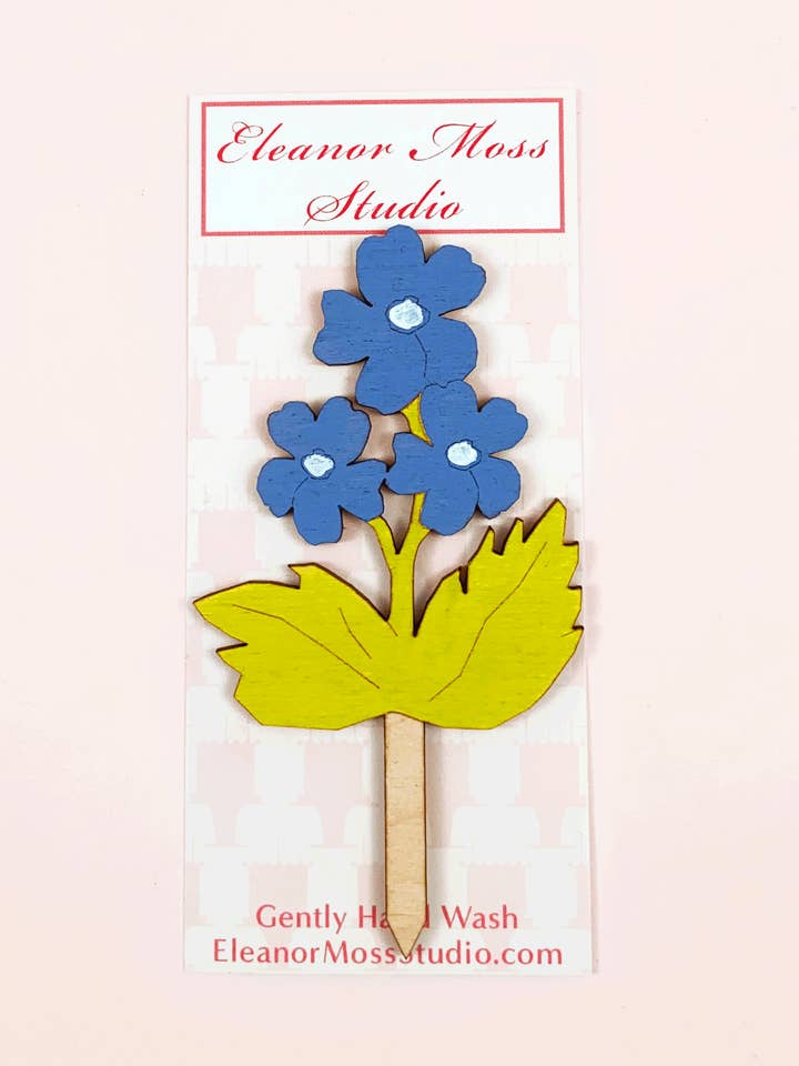 Flowers Cake Topper (Periwinkle) for wholesale by Eleanor Moss Studio