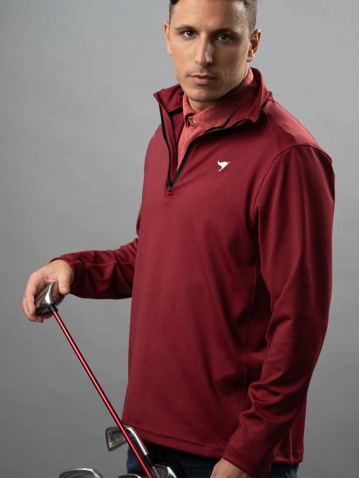 Quarter Zip — Grenat pour la vente par American Fit