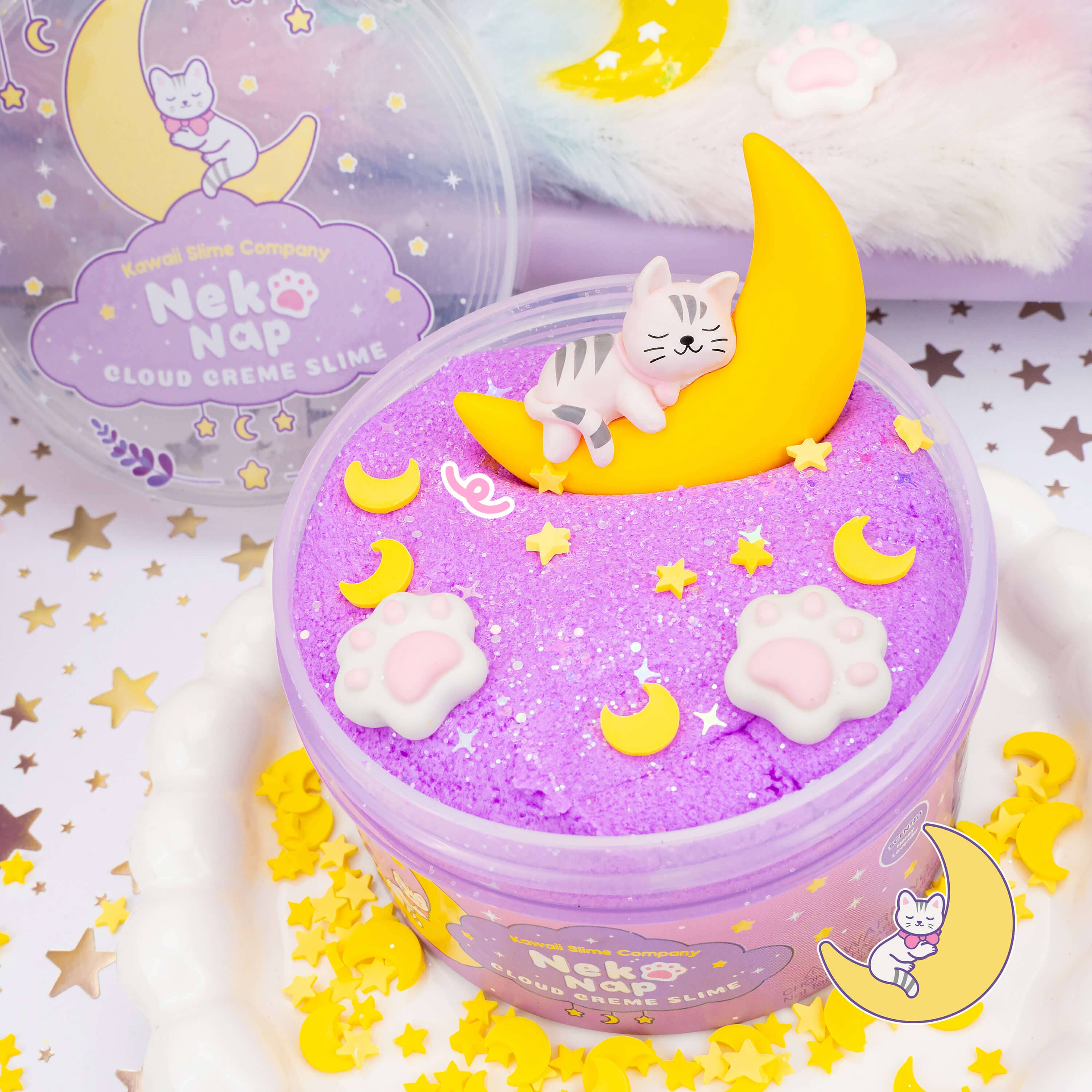 Kawaii Slime Company - Vente Pâte ingénieuse/slime – enfant - Neko Nap Cloud Creme Slime (4 pièces/caisse)3
