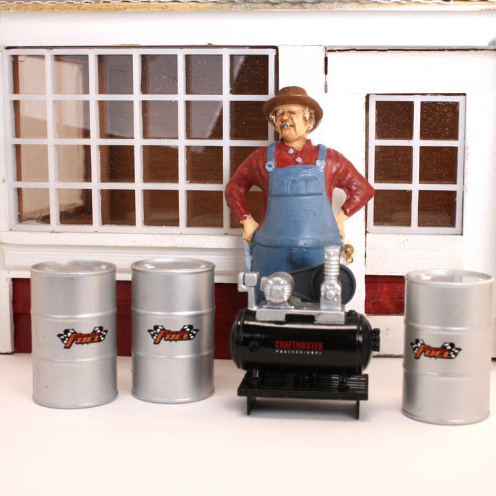 Meyer Imports - Wholesale Decorative Tabletop Object - Air Compressor & Barrel Set - 4 pieces - 1:24 Scale7