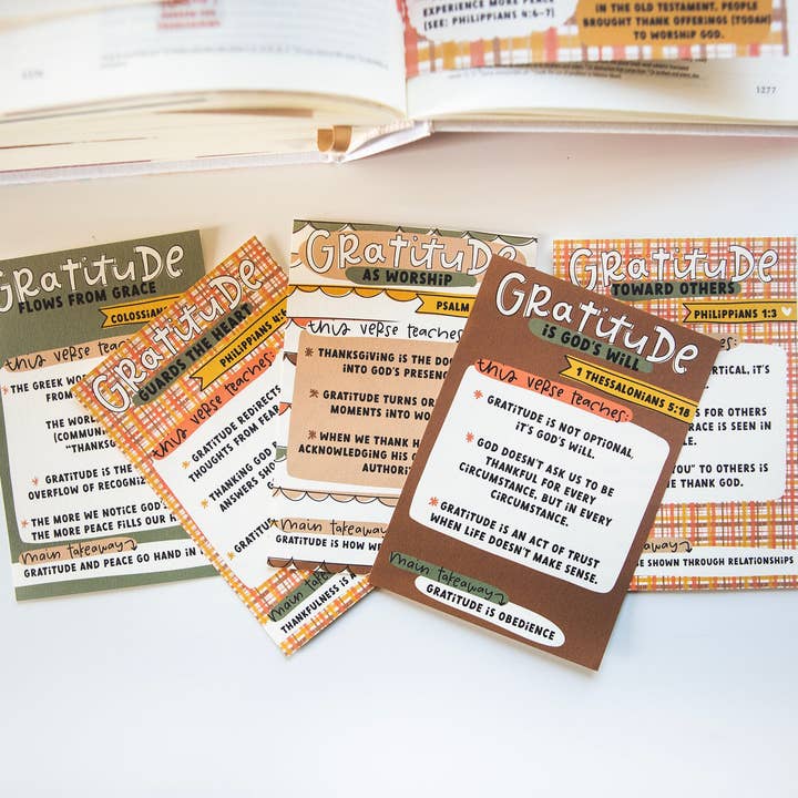 Gratitude in the Bible Mini Tip-in Sheet Bundle (Set of 5) for wholesale by Kingfolk Co