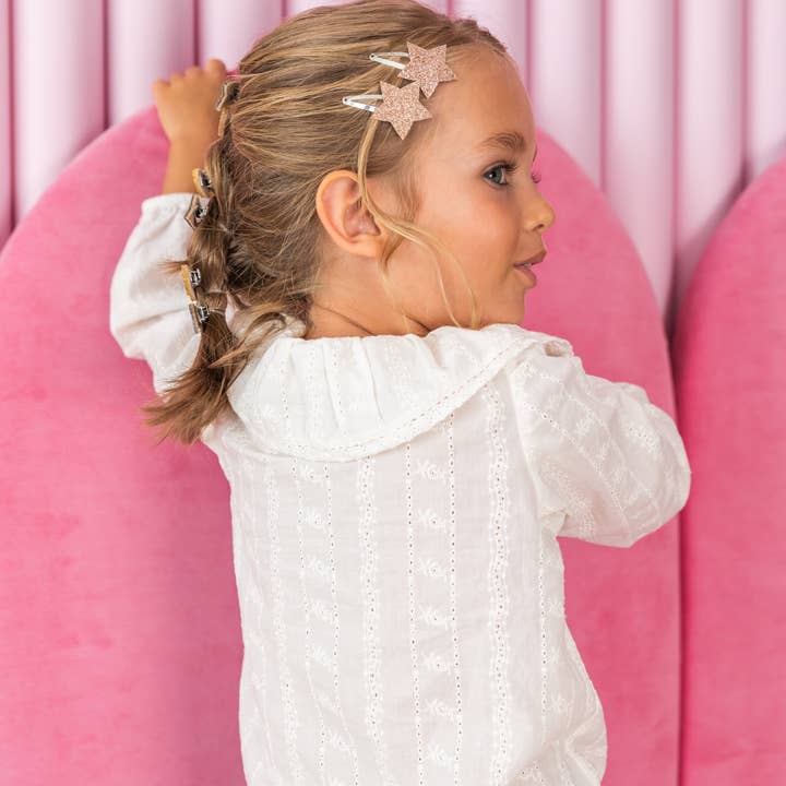 Luciole et Petit Pois - Wholesale Hair Clip - Kids - Star Hair Clips - Gold Glitter (pair)1