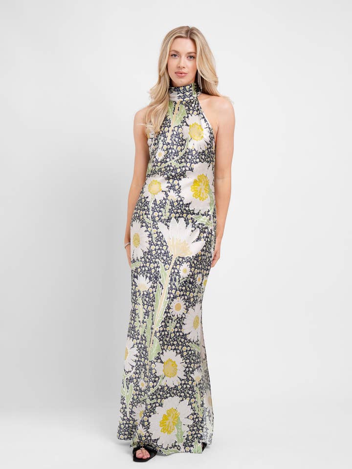 Maxi-jurk met hoge hals/„Daisies” voor wholesale door Jessica Russell Flint