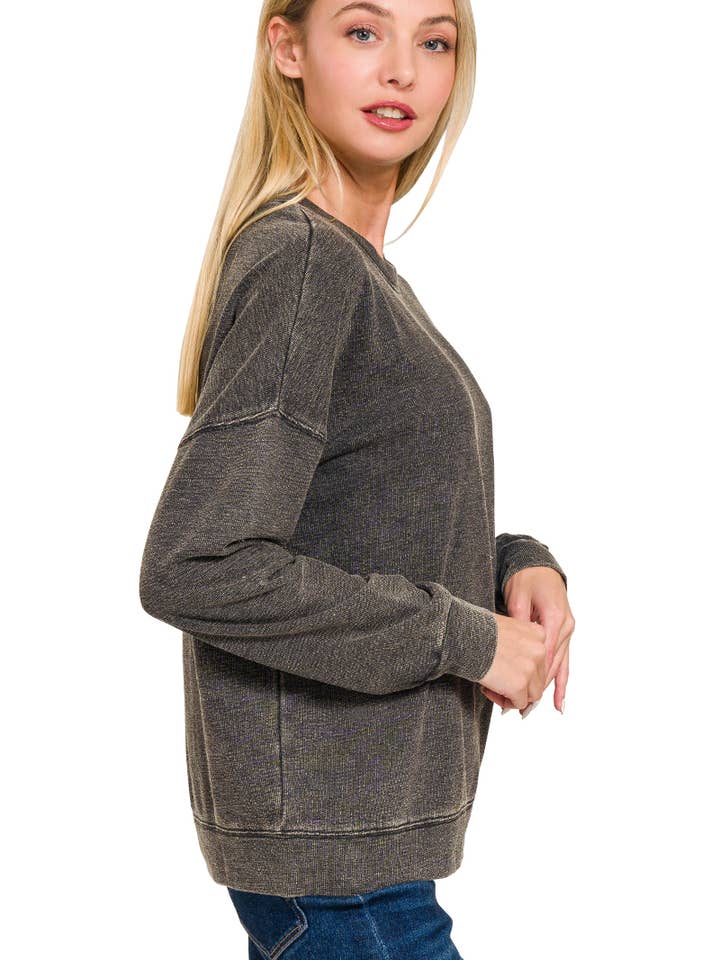 42POPS - Wholesale Sweatshirt - Women's - Washed French Terry Pullover Sweatshirts1