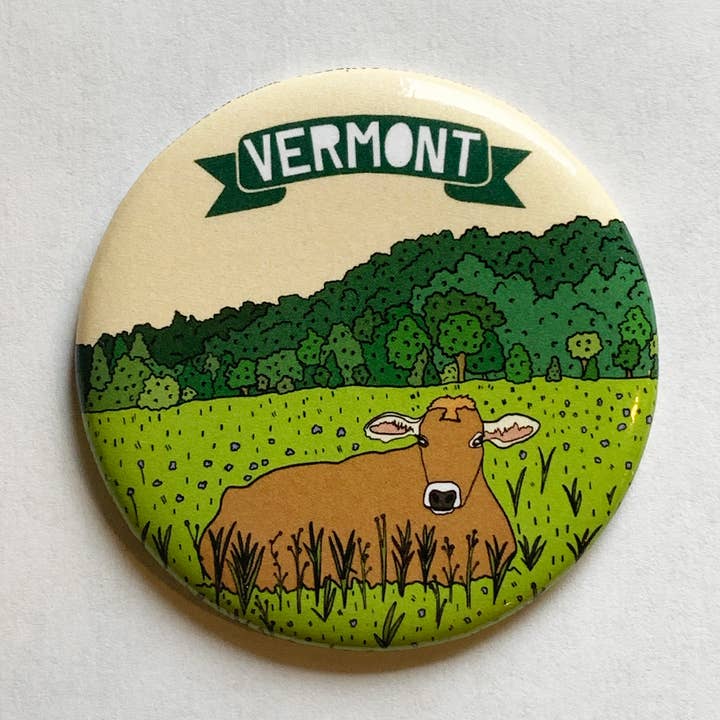 Vermont Cow Field Magnet - New England Farm Animal Souvenir for wholesale by Made by Nilina