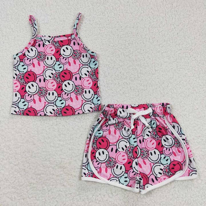 Baby Girls Smile Pink Shorts Clothes Sets for wholesale by Aier Wholesale
