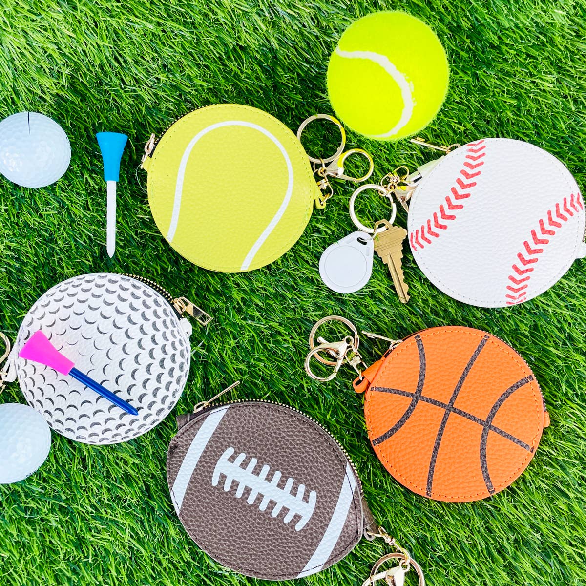 Loven x Mini Momo - Vente Porte-clés – femme - Breloque porte-clés de football - Porte-monnaie de sport zippé4