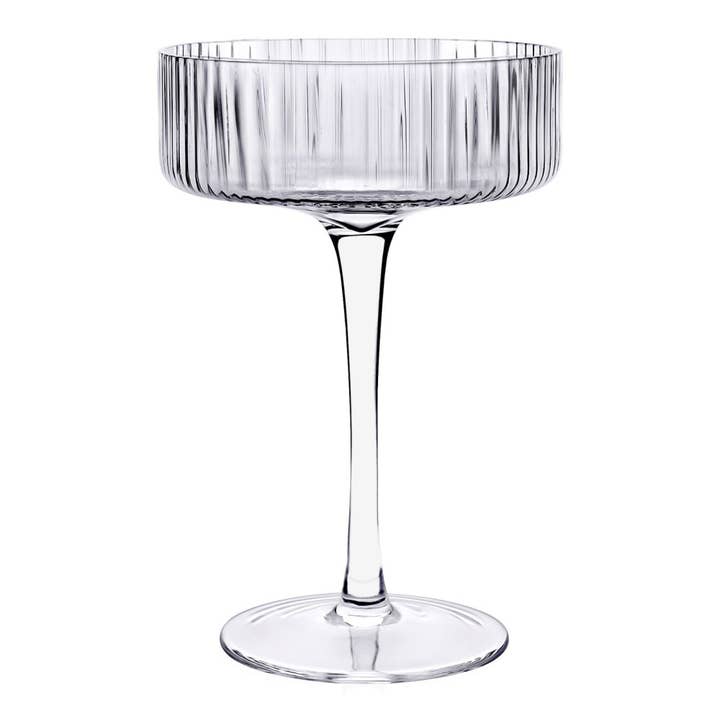 TABLESETTERS LIMITED - Wholesale Cocktail/Liquor Glass - Ribbed Green Cocktail Coupe 290ml, Set of 4