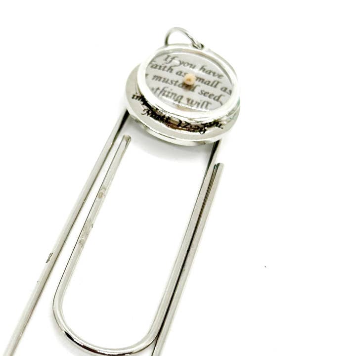 Mustard Seed Scripture Paperclip Bible Bookmark, Believer Gifts, Christian Faith, Belief, Matthew 17 20, Moving Mountains, Bible Bookmark for wholesale by JKCE Designs