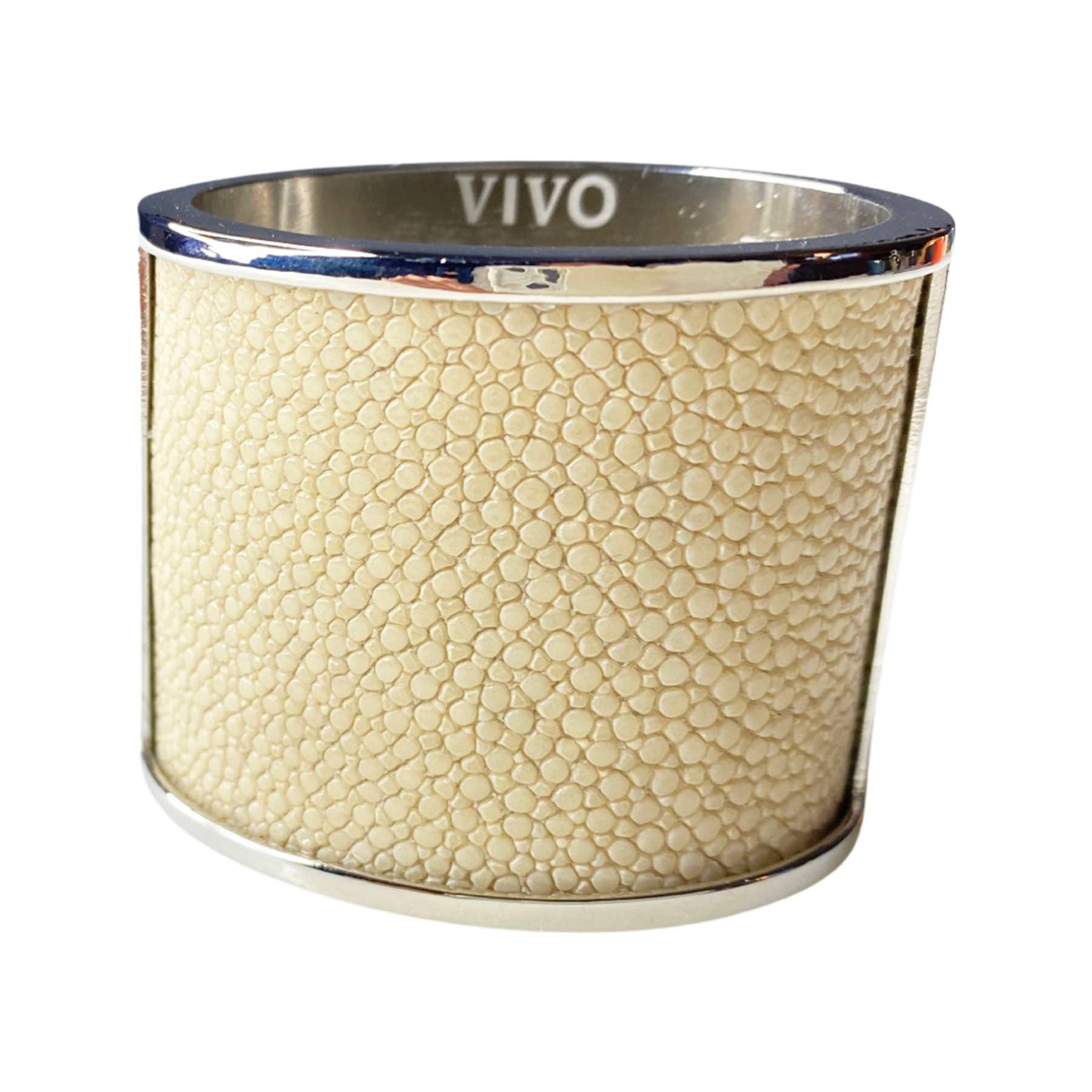 VIVO - Wholesale Napkin Ring - Genuine Shagreen Inlay Silver Napkin Ring0