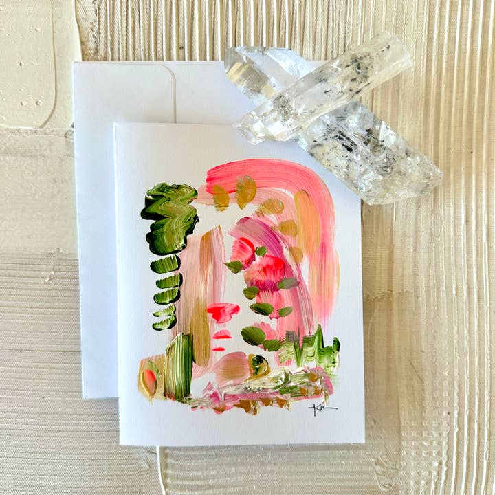 Tarjetas de arte moderno pintadas a mano - Pink Princess No.5 para venta al por mayor de Quartz Row