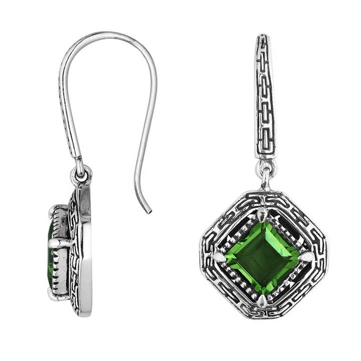 AE-6294-GAM Sterlingsilber-Ohrring mit Edelstein für den Großhandel von Bali Designs