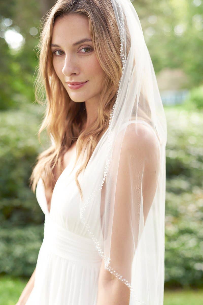 Dareth Colburn Designs - Wholesale Veil - Women's - Mariah Pearl & Crystal Beaded Veil9