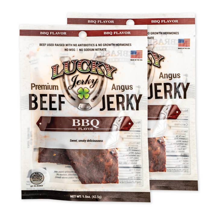 1.5oz BBQ Slab Jerky for wholesale by Nebraska Star Beef/Lucky Beef Jerky